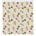 thumbnail image 3 of Cactus Spring Flower Shower Curtain, Hand Drawn Like Pots and Plants Growing Along Heart Scribbles, Fabric Bathroom Set with Hooks, 69W X 84L Inches Extra Long, Eggshell Multicolor, by Ambesonne, 3 of 3