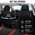 thumbnail image 6 of Coverado Leather Full Set Car Seat Cover, Universal Fit Automotive Seat Cover with Breathable Mesh for Car, SUV and Truck, Black & Red, 6 of 8