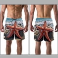 thumbnail image 3 of luoweisi Men's Beach Shorts Quick Dry Swim Trunks with Mesh Lining Starfish L, 3 of 5