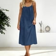 thumbnail image 2 of Women's Lightweight Summer Sleeveless Backless Casual Dress Relaxed Fit Flowy Maxi,Navy,M, 2 of 6