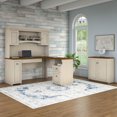 thumbnail image 3 of Bush Furniture Fairview Small Storage Cabinet with Doors and Shelves in Antique White and Tea Maple, 3 of 5