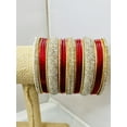 thumbnail image 4 of Silver & Dark Red Color Bangles, 4 of 4