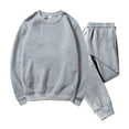 thumbnail image 2 of Txeol Men Fleece Sweatsuits Sets Basic Solid Color Long Sleeve Pullover Tops and Drawstring Jogger Pants Fall 2 Piece Lightgweight Tracksuit,M,Gray, 2 of 3