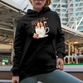 thumbnail image 2 of Hot Chocolate Season with Gingerbread in a Mug Art, Black Hooded Sweatshirt or Hoodie, 2XL, 2 of 5
