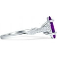 thumbnail image 5 of Art Deco Marquise Vintage Style Ring Amethyst Cubic Zirconia White Tone 925 Sterling Silver, Size 8, 5 of 7