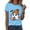 Sky Blue, variant on Linfrsh Halloween Tshirts Plus Size Women Halloween Shirt For Women Fashion Print T Shirt Short Sleeve Women Short Sleeve Round Neck Tee T Shirt Printing Loose Top