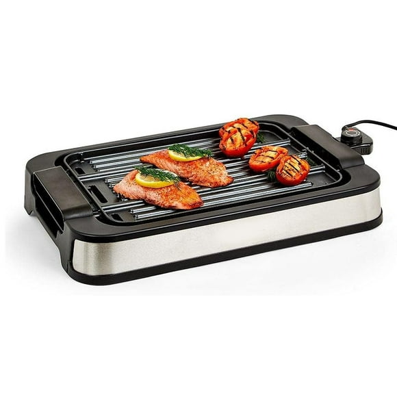 Smokeless Grill, Countertop Electric Griddle with Non-stick Coating, Portable BBQ Grill with Drip Tray and Temperature Control LED Display for Kitchen, Dining, Home, Party, Indoor, Dishwasher-Safe