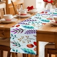 thumbnail image 5 of Spring Leaves Table Runner 36 Inches, Watercolor Leaf Botanical Nature Light Blue Bed Runner Dresser Scarves Tabletop for Indoor Outdoor Parties/Ceremony/Banquet, 13"x 36", 5 of 8