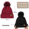 thumbnail image 3 of Loritta 2 Packs Womens Satin Silk Lined Beanie Knit Hat Woman Winter Hat with Pom Black and Red, 3 of 6