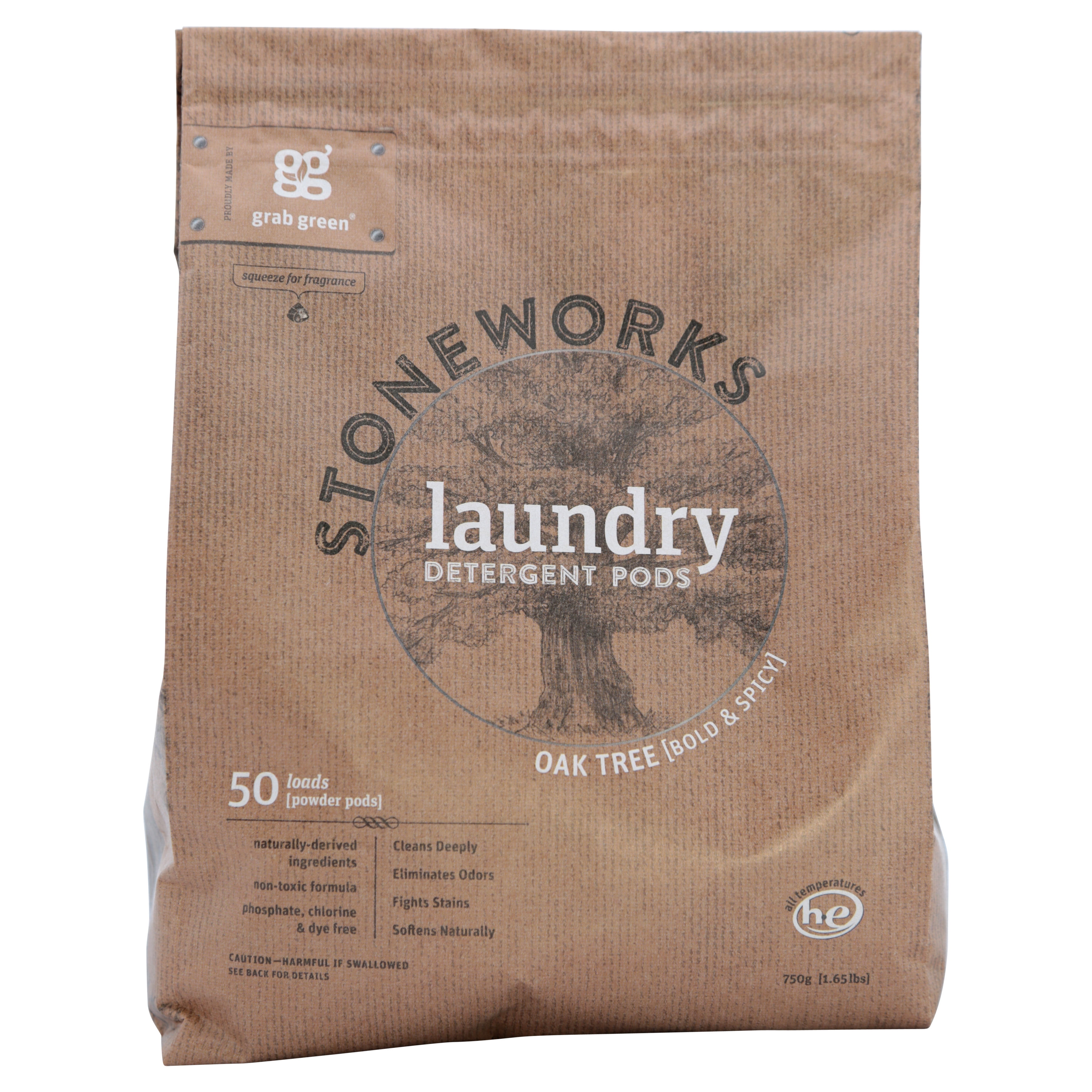 Grab Grean Natural Stoneworks Laundry Detergent PreMeasured Powder