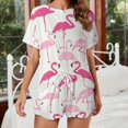 thumbnail image 2 of Flamingo Pattern Pajamas Set Womens Loungewear Sleepwear 2 Piece PJ Sets, 2 of 7