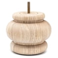 thumbnail image 3 of 4 in. H x 4-7/8 in. Dia Unfinished Solid Hardwood Round Bun Foot | 4 Pack with 4 Free Insert Nuts and Drill Bit, 3 of 7