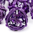 thumbnail image 5 of Ensemble de dés en Métal DND - Design Unique d'Orbe Rond Creux pour un Meilleur Roulement - Magnifique Ensemble de Dragons pour Jeux de Rôle (RPG) - Éblouissants dés D&D Dungeons et Dragons (Violet), 5 of 5
