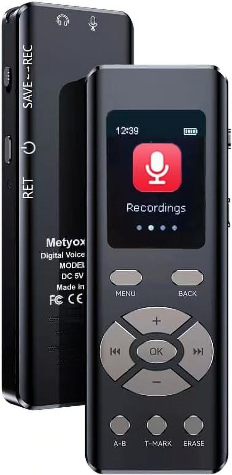 64GB Digital Voice Recorder Voice Activated Recorder for Lectures Meetings - 4608 Hours Sound Audio Recorder Dictaphone Recording Device with Playback,MP3 Player,Password,Variable Speed