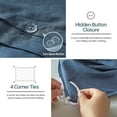 thumbnail image 5 of Simple&Opulence Linen Duvet Cover - Linen Cotton Blend 3 Pieces Bedding Set, 1 Duvet Cover 78 x 86 Inches and 2 Pillowcase- Solid Color Collection , Soft & Cozy ,Cooling Bedding-Navy Blue, Full, 5 of 10