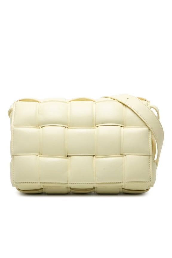 Pre-Owned Bottega Veneta Maxi Intrecciato Padette Cassette Shoulder Bag in Yellow... (Good)