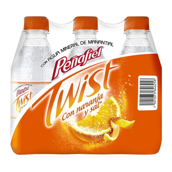 Agua Mineral Peñafiel Twist Sabor Naranja 6pack