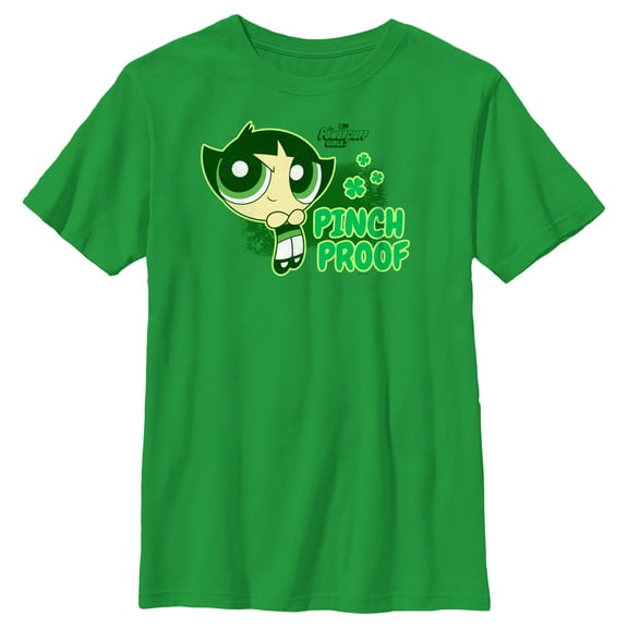 Boy's The Powerpuff Girls Pinch Proof Buttercup  Graphic Tee Kelly Green Large