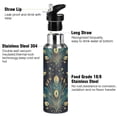 thumbnail image 3 of Yayeee 33oz Insulated Water Bottle Double Wall Stainless Steel with Flip Straw Lid, Gold Peacock Pattern, 3 of 7