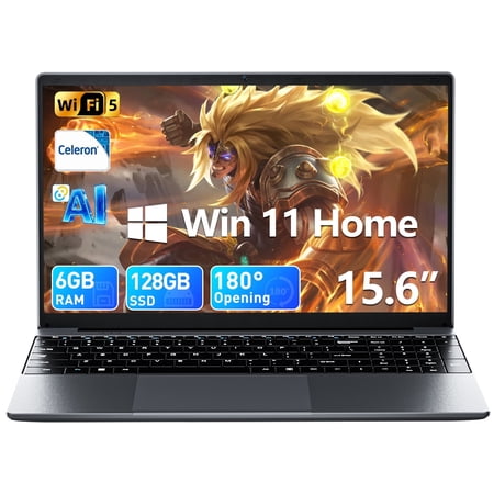 SGIN 15.6in Laptop Windows 11 with 4-Core Intel Celeron, 6GB DDR4 128GB SSD Laptop Computer, FHD 1920*1080