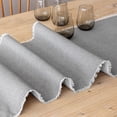 thumbnail image 6 of over&back 18x108 Woven Frayed Chambray Cotton Table Runner - Washable Table Runners for a Custom Home Decor Tablescape - Hand-Finished Frayed Edges - Coffee Table, Dinner Table, Living Room - Grey, 6 of 12