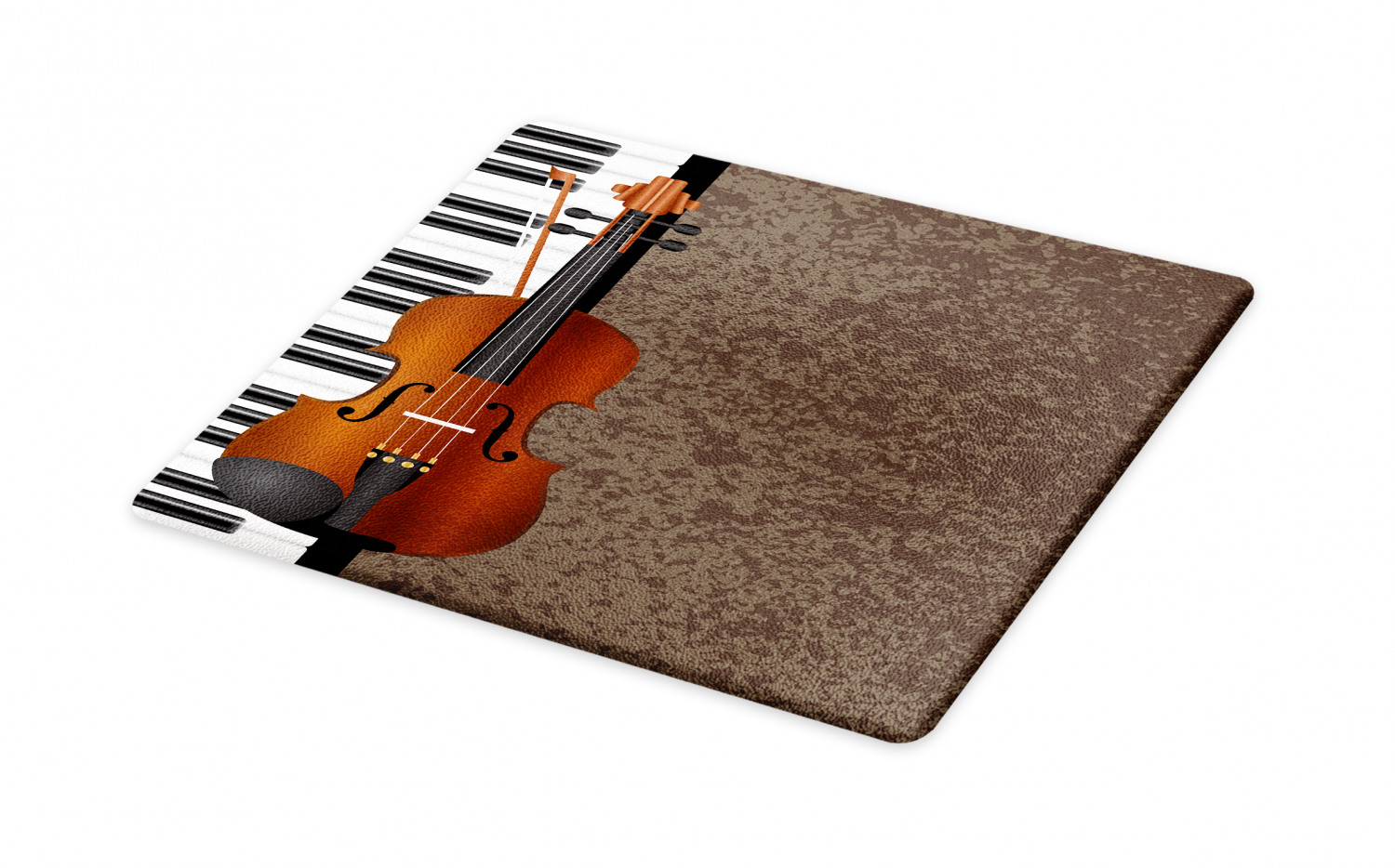 Music Cutting Board, Digitally Illustrated Piano and Violin Instruments