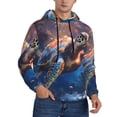 thumbnail image 2 of Uemuo Night Sky Turtle Pattern Men's Hoodie - Casual Pullover Hoodie with Kangaroo Pocket, Stylish Hooded Sweatshirt for Everyday Wear-3X-Large, 2 of 7