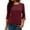 *Wine, variant on ClodeEU Womens 3/4 Sleeve T Shirts,Round Neck Sweatshirts,Slim Lightweight Sweater Black,Womens Plus XXL