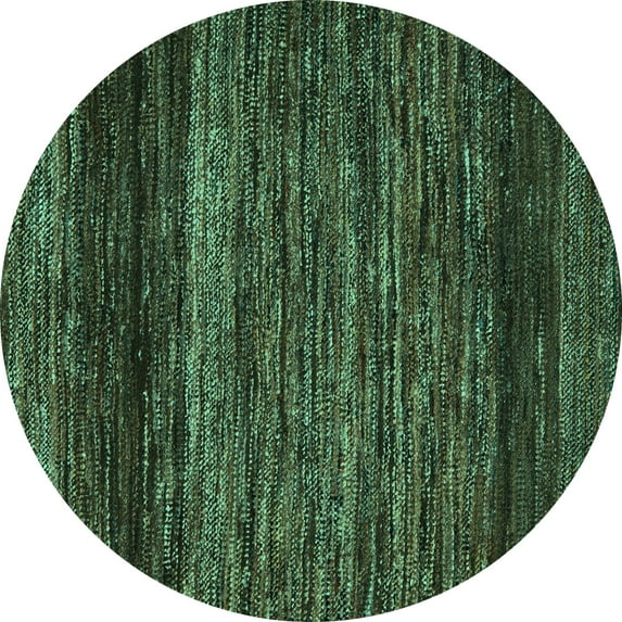 Ahgly Company Indoor Round Oriental Turquoise Blue Modern Area Rugs, 6' Round