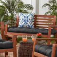 thumbnail image 5 of Cojines y almohadillas para asiento con lazos, 40 x 40 x 5 cm, juego de 4 hermosos cojines reversibles a rayas para sillas de cocina, comedor y jardín para muebles de interior y exterior., 5 of 5