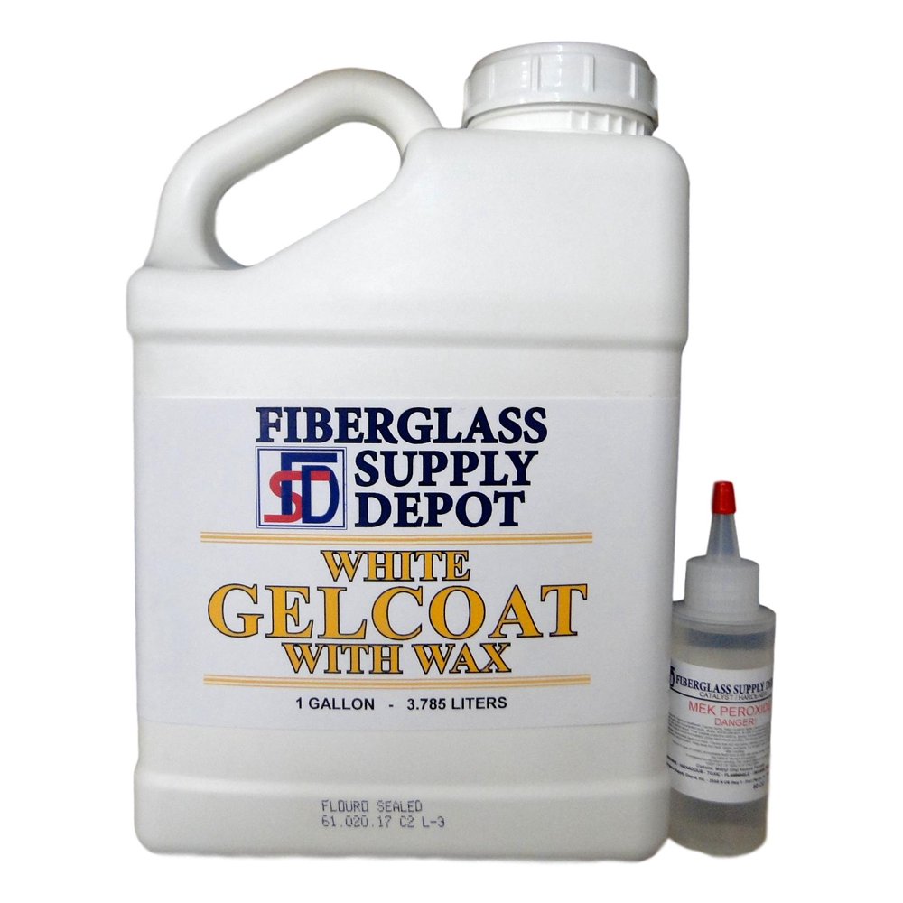 White Gelcoat with Wax Gallon & 60cc Hardener