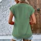 thumbnail image 4 of Camiseta de manga corta para mujer con cuello en V y botones, suave y transpirable, para el hogar, el trabajo, la escuela, color verde XL, 4 of 6
