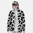 thumbnail image 3 of Fotbe Cow Print Black White Men's Women's UPF 50+ Sun Protection Jacket Hooded Cooling Shirt with Pockets Hiking Outdoor Performance-Large, 3 of 8