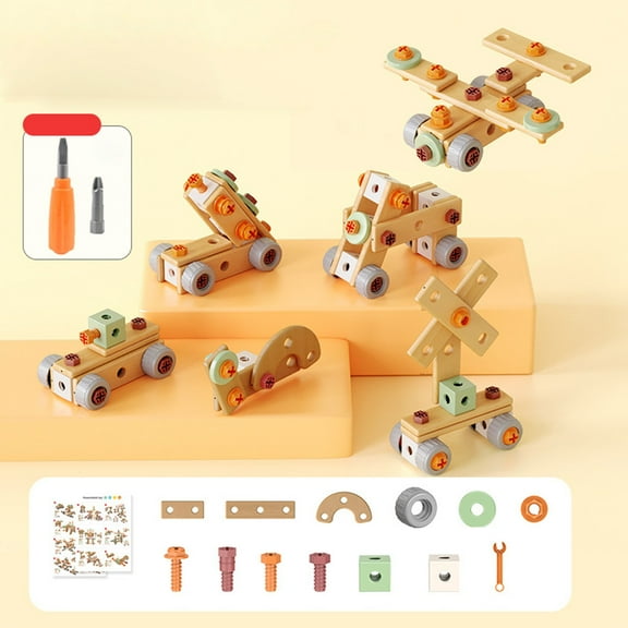 HASACHYL Gift for Kids, Pretend Play Repair Tool Set Educational DIY Assembly Toy Building And Fixing Toy With Bolts Role-Play Mechanic Tool Kit