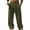 02-Army Green, variant on Ecqkame Men's Linen Sweatpants Casual Loose Elastic Waist Drawstring Pants Lightweight Cargo Sports Trousers with Pockets Army Green XXXL