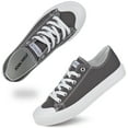 thumbnail image 3 of JENN ARDOR Women's Canvas Sneakers Low Top Shoes Clearance Women Shoes Drak Gray Size 8, 3 of 9