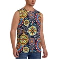 thumbnail image 2 of Xecao Colorful Compasses Print Men's Tank Top: Sleek Sleeveless Tee for Casual Sports and Beach Occasions-XX-Large, 2 of 7