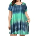 thumbnail image 1 of EQWLJWE Robes pour Femmes Été Ample Décontracté Grande Taille Confortable Femmes Col Rond Imprimé Floral Franges Bretelles Robe de Soirée, 1 of 5
