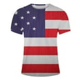 thumbnail image 4 of Lilgiuy Mens Oversized American Flag T-Shirt Patriotic Cool Shirts 4th of July Graphic Crewneck Short Sleeve Tee Top for Cruises(White,2XL), 4 of 5
