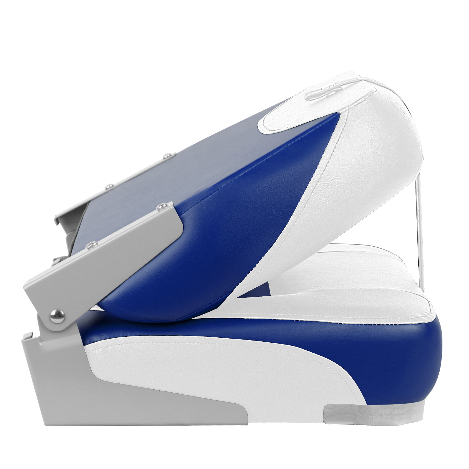 Leader Accessories New Elite Low Back Folding Fishing Boat Seat,White/Blue 