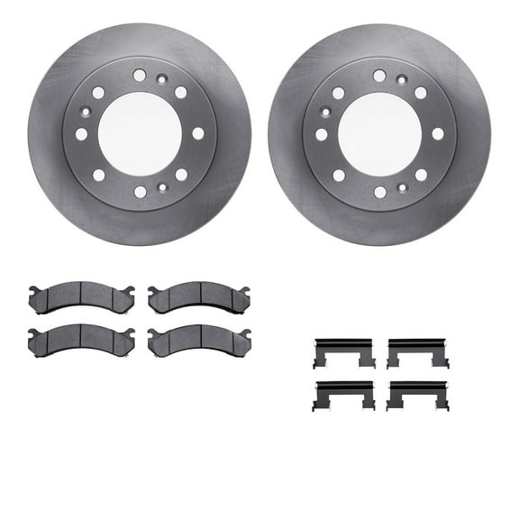 Dynamic Friction Company Front Brake Rotors with Heavy Duty Brake Pads includes Hardware 6212-46187
