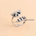 thumbnail image 3 of Raccoon Ring Resizable Silver Adorable Trash Panda Jewelry for Valentine's Day Gift, 3 of 4