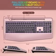 thumbnail image 4 of Wagpak Wireless Keyboard with 7 Colored Backlits, 102-Count and Wrist Rest (Rose gold), 4 of 8