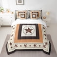 thumbnail image 3 of Homewish Vintage Texas Stars 7-Piece Bedding Comforter Set,Western Cowboys King Bedding Sets,Brown Beige Bed Sheets For Boys Kids,Luxury Bedroom Decor Reversible, 3 of 9