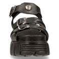 thumbnail image 4 of New Rock M-BIOS101-C2 Unisex Metallic Black 100% Leather Sandal Punk Rock Boots 37, 4 of 6