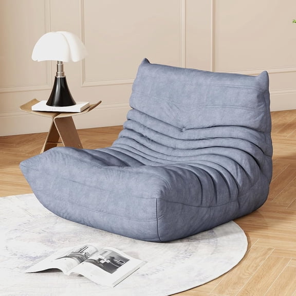Memory Foam Bean Bag Chair in Grey for Adults, Comfortable Lounge Sofa
