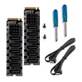 thumbnail image 1 of 2X M.2 MKEY PCI-E Riser Card M.2 NVME to SATA3.0 PCIE to 6Gpbsx6-Port Expansion Card ASM1166 Support PM Function,Black, 1 of 8