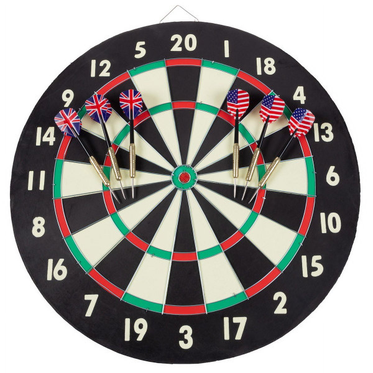 Trademark Games Paper Wound Dart Board with Six 17g Brass Tipped Darts