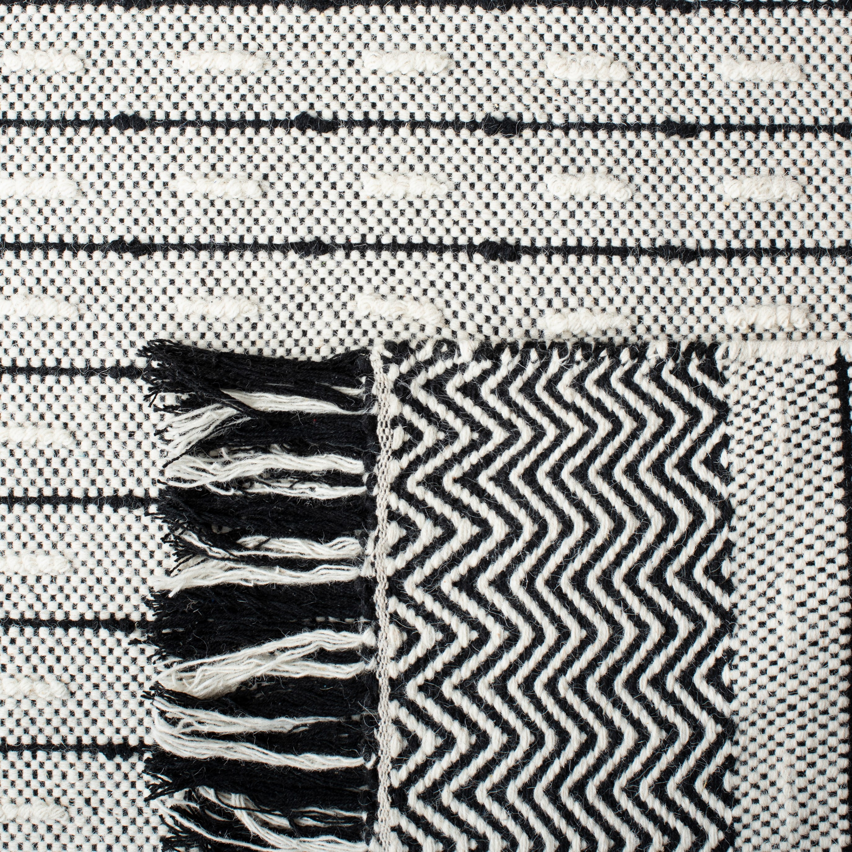 SAFAVIEH Vermont Wynonna Stripe Runner Rug, Ivory/Black, 2'3" x 8'