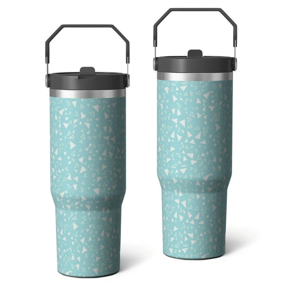 30oz Handheld Travel Tumbler with Handle – Double Wall Stainless Steel Insulated Cup, Flip Straw Lid, Leak-Proof & BPA-Free for Hot and Cold Drinks – Durable Coffee & Juice Mug Pink